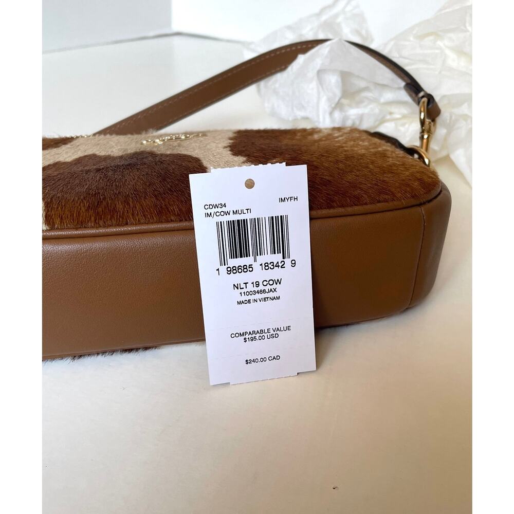 Coach Nolita 19 Wristlet CDW34 Haircalf Cow Print Leather Shoulder Bag C - Picture 11 of 11